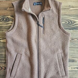 Smartwool Brown Wool Vest with Colorful Trim